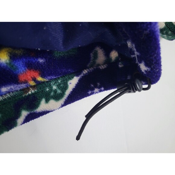 Vintage LL Bean Fleece Jacket 1/4 Snap Womens Medium Holiday Winter Snowman Ski - Picture 4 of 5